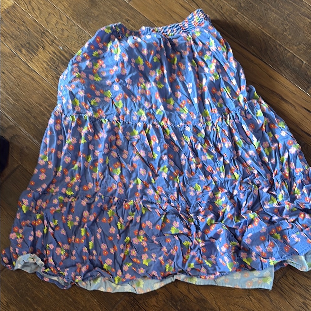 Lucy & Yak Blue Floral Tiered Skirt